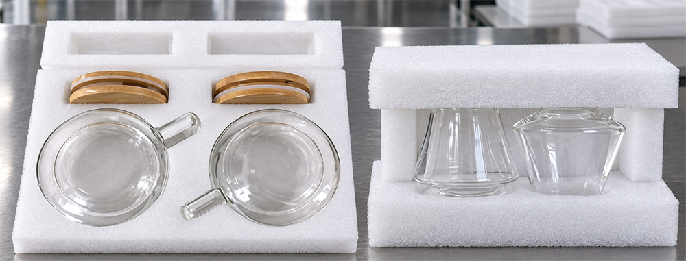 EPE pearl cotton protective packaging for glass mugs