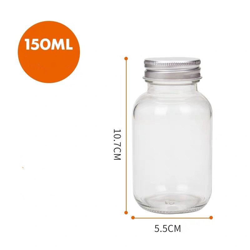  Wholesale price round juice coffee glass bottle with lid