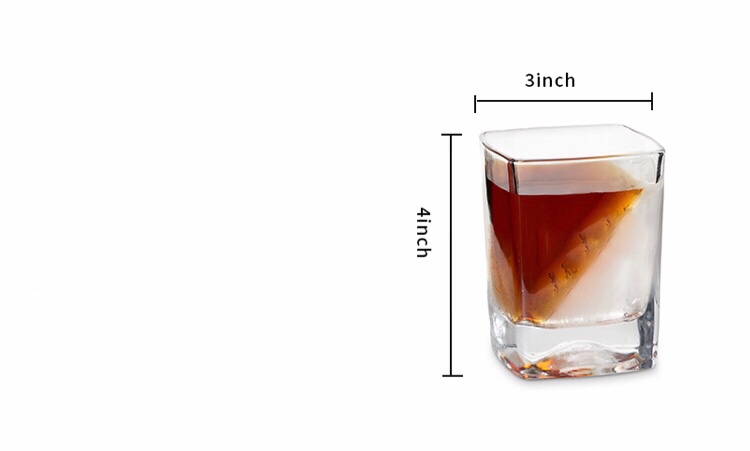 Hot Selling Silicone Ice Form Square Whiskey Wedge Glass