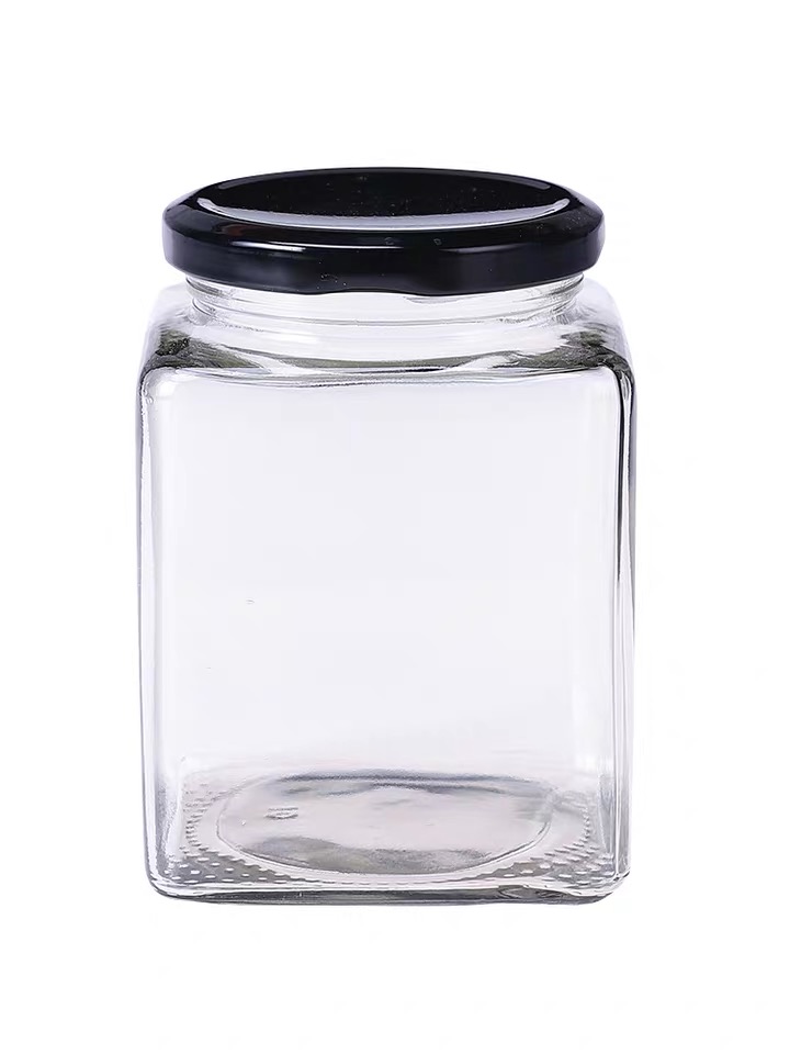 Wholesale Cheap square honey glass jars spicy jar