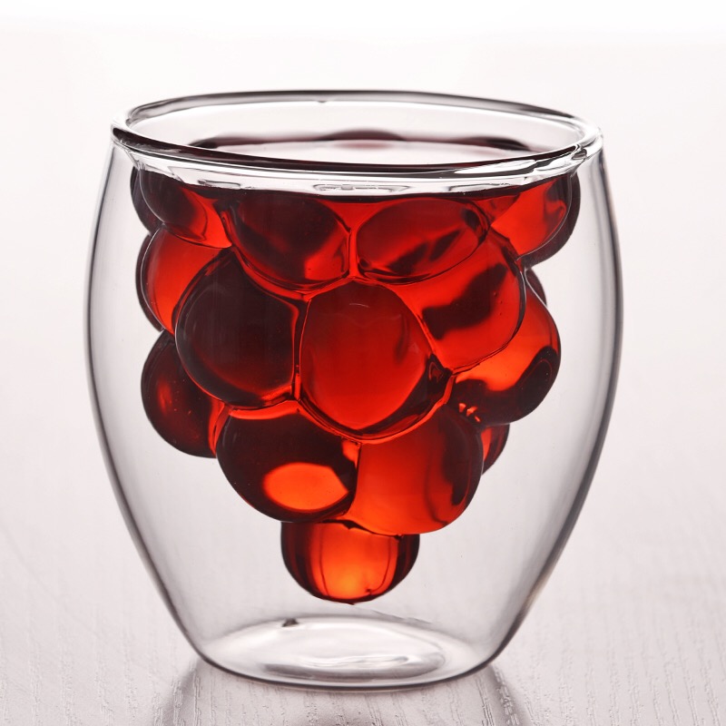 Fruit shape glass cup double wall tea cup coffee mug