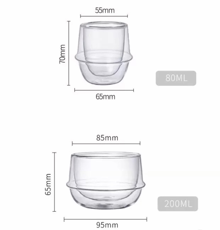 Durable Using reusable fashion espresso double glass coffee cup and tea cup