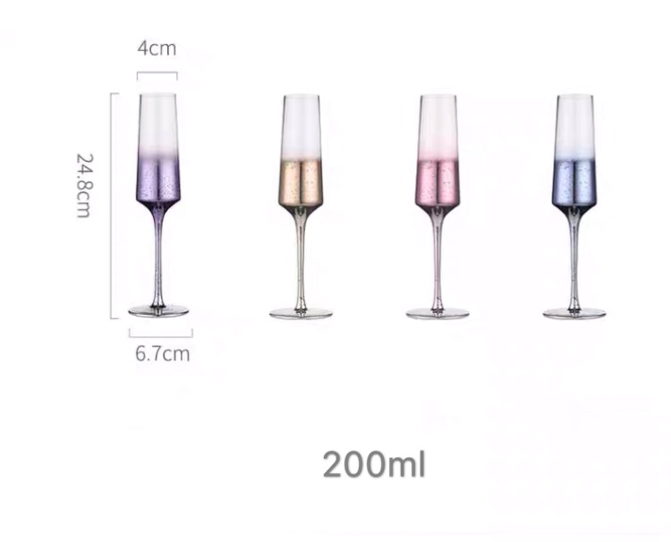 Hot Sale wine goblet electroplating glass champagne glass set of 4 wine glass