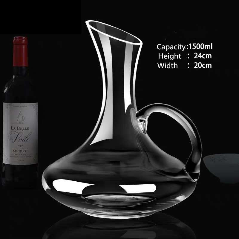 Hand Blown Red Wine Carafe Whiskey Decanter Lead-Free Crystal Glass Decanter Wine Accessories