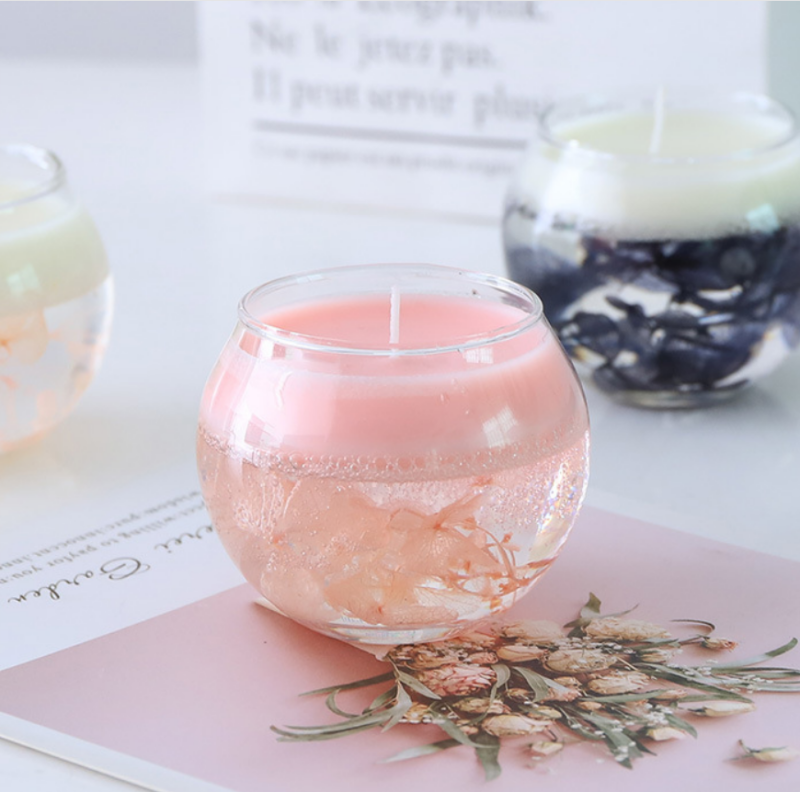 Low moq round shape glass candle holder jar