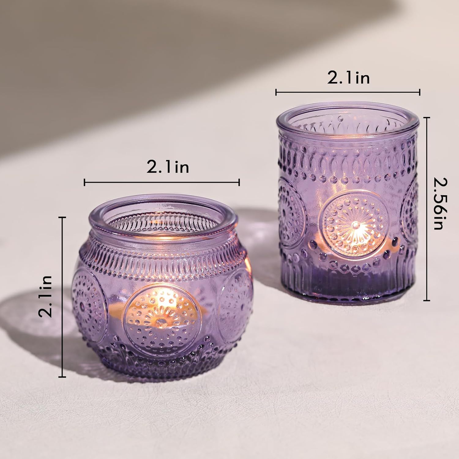 Blue glass votive candle holder product detail