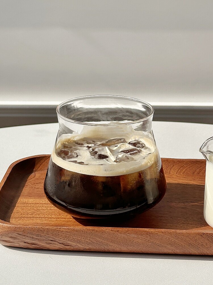 Clear wavy glass coffee tumbler product image 3