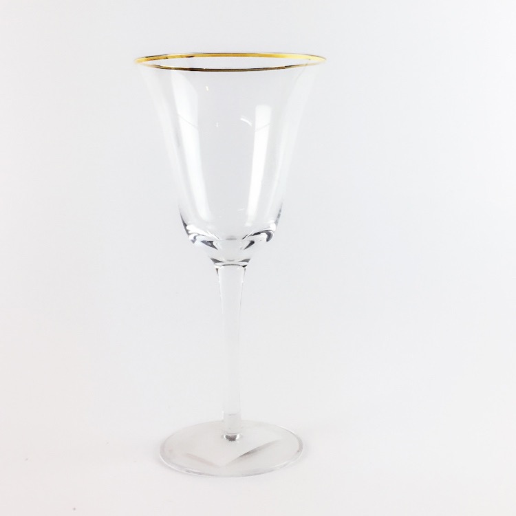  gold rim wine glass 