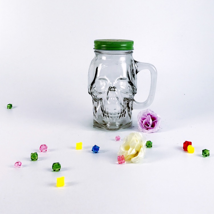 skull design mason jar with lid