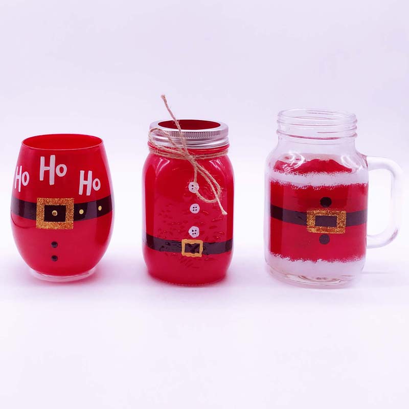 Popular Christmas Design Handmade Painting Glassware Wine Glass Set