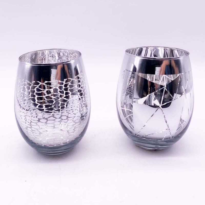 Aikehomeware electroplate glass candle holder