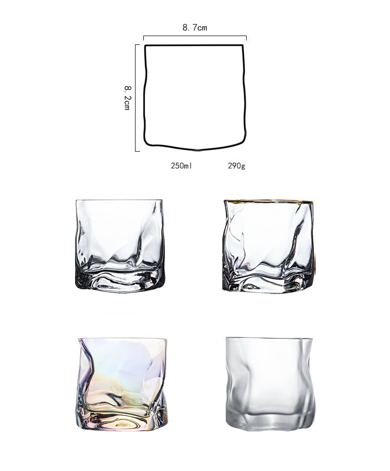 250mL Personalized logo round bottom whisky glass circle top whisky glass cup