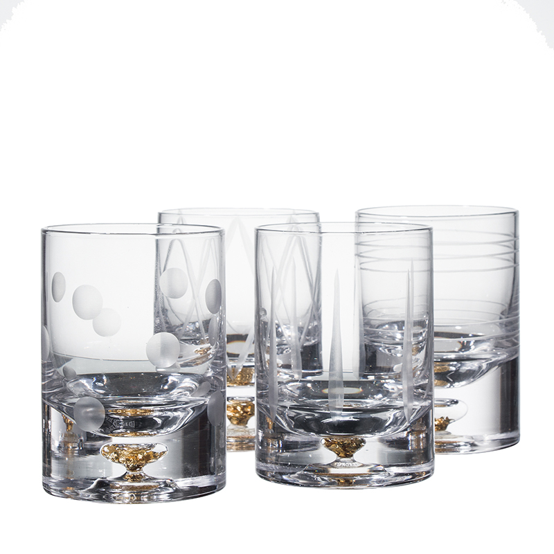 Wholesale Whiskey Glasses 10 oz Clear Wine Glass Premium Bourbon Rock Old Fashioned Cups Unique Cocktails Large Drinking Tumbler