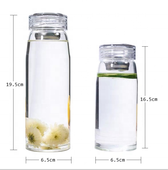 Hot selling heat-resistant unbreakable glass water bottle tea infuser tea glass bottle
