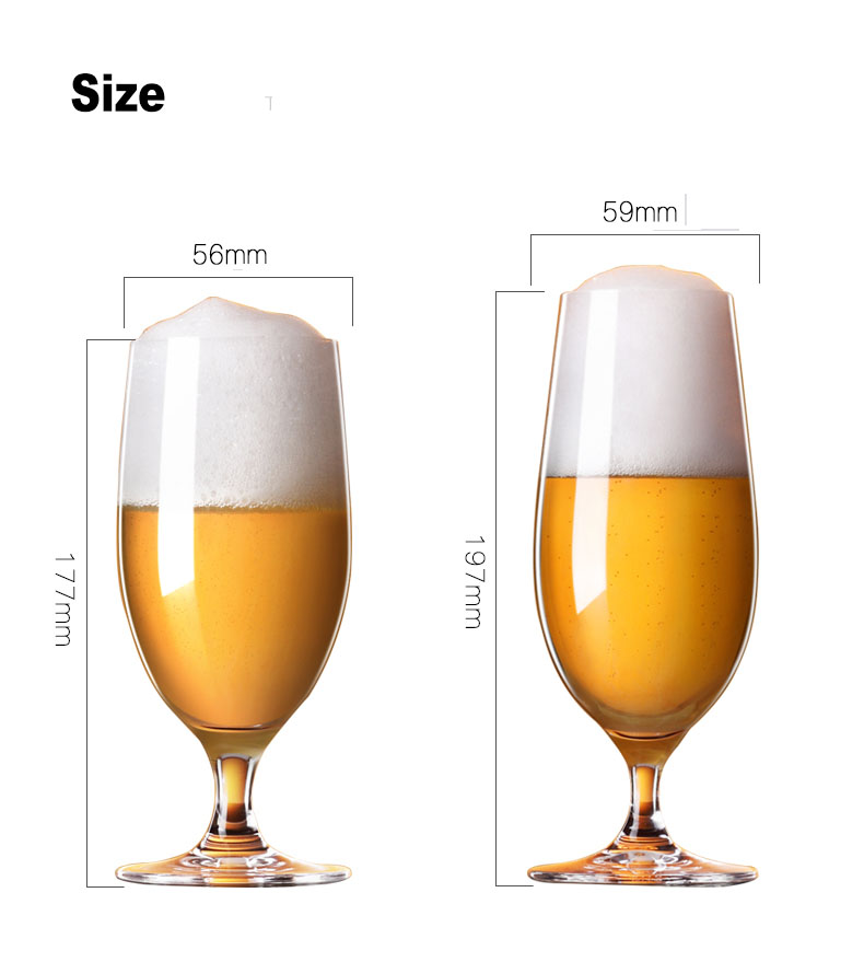 Wholesale unique wide mouth tulip shaped long stem beer glass brandy glass