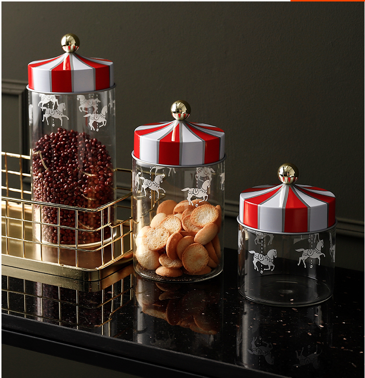 Hot selling cookie glass storage jar with glass lid from glass jar manufacturer