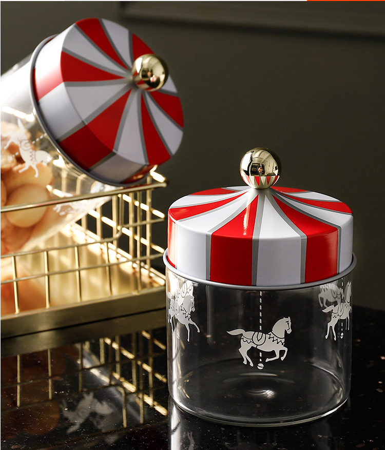 Hot selling cookie glass storage jar with glass lid from glass jar manufacturer