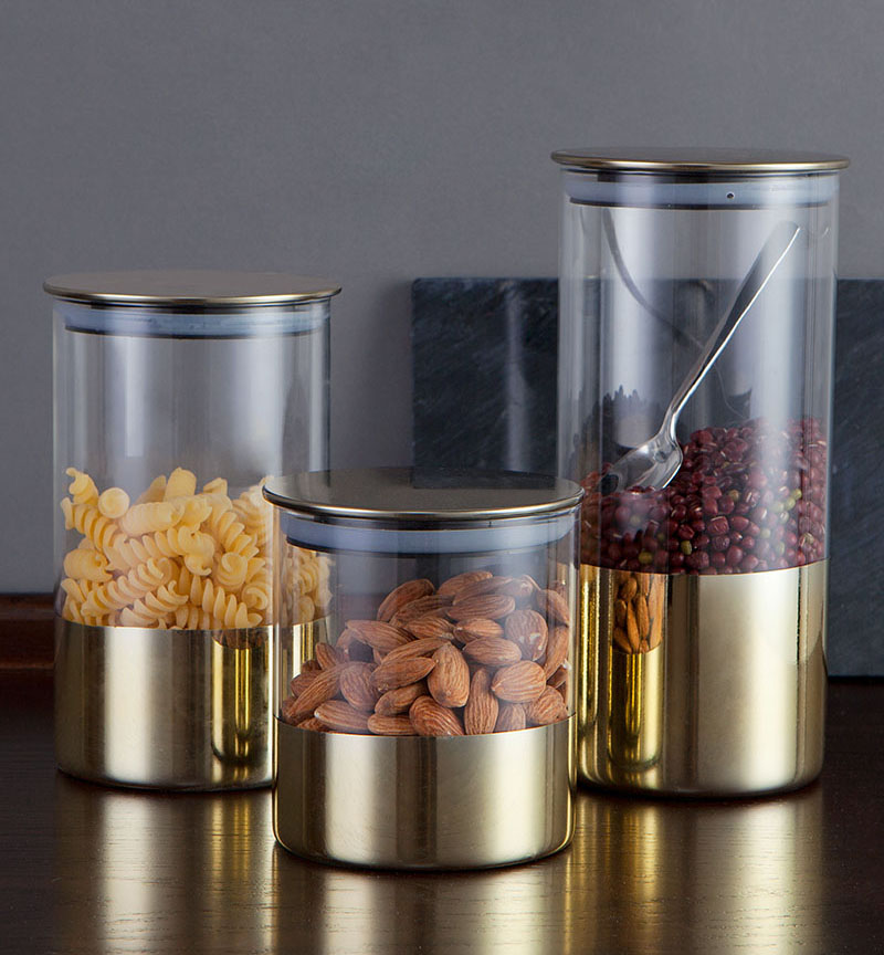Factory price elegant gold foil heat resistant storage jar