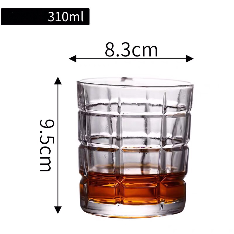 Hot Sale Wholesale Glass Engraved Square Crystal Whiskey Glass