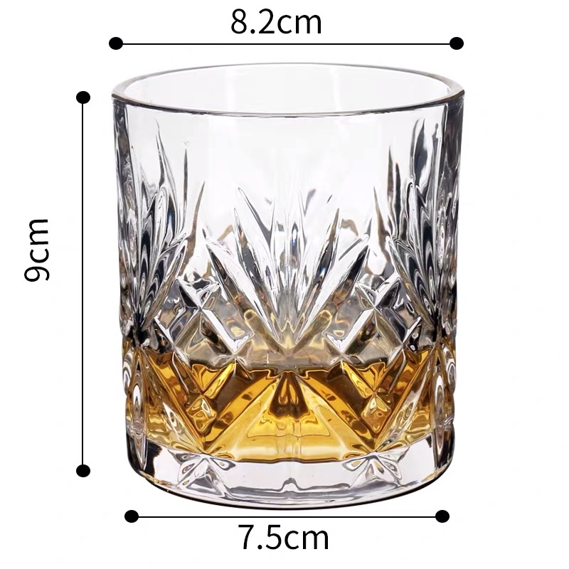 Engraved Diamond Whisky Glass Crystal Clear Whisky Glass