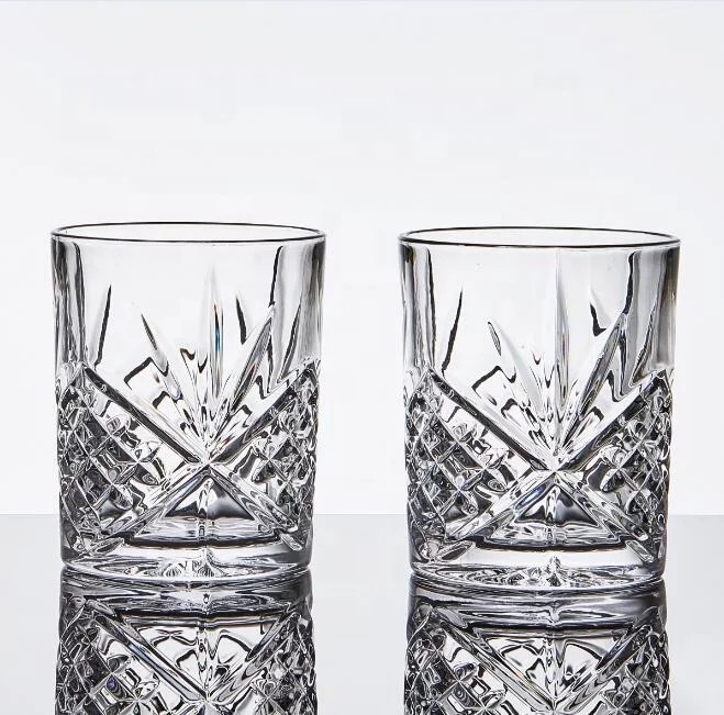 Engraved Diamond Whisky Glass Crystal Clear Whisky Glass