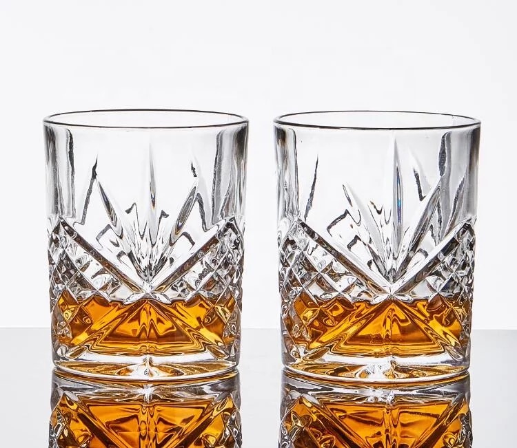 Engraved Diamond Whisky Glass Crystal Clear Whisky Glass