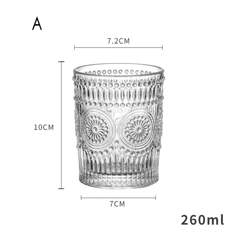 European style machine made embossed wine glass shot glass