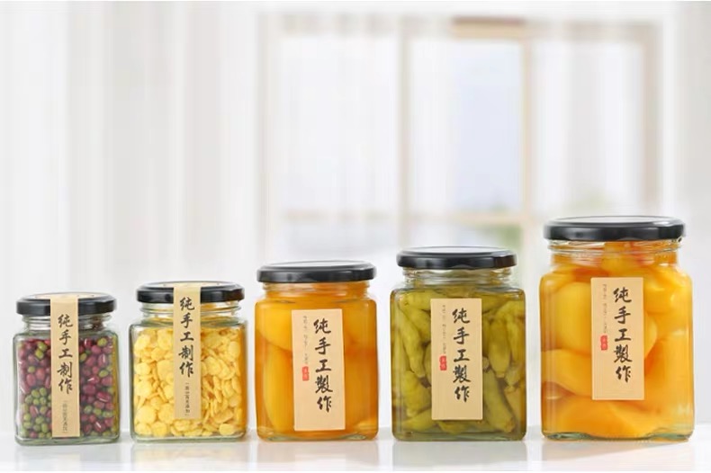 Wholesale Cheap square honey glass jars spicy jar