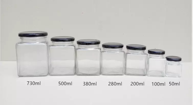 Wholesale Cheap square honey glass jars spicy jar