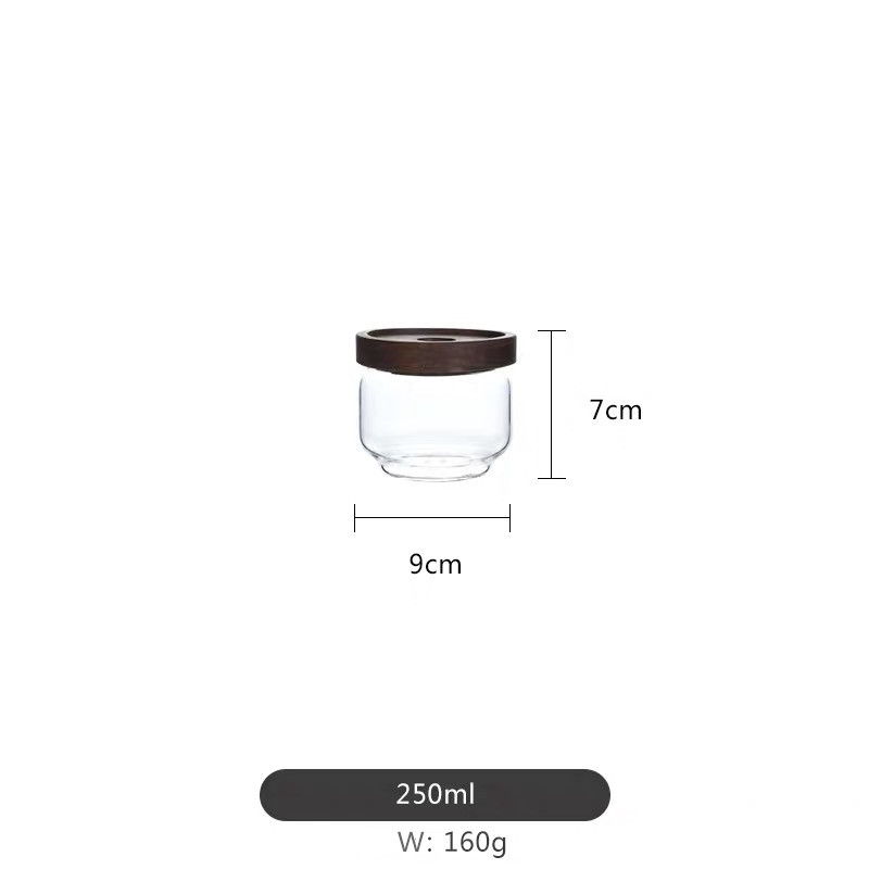Food Grade Acacia Wood Seal Lid Glass Jar Food Jar With Lid Glass Storage Jars Airtight Lid
