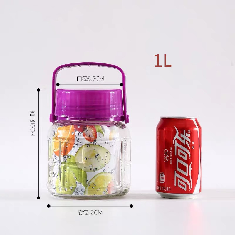 High-Capacity Clip Top Dispenser Drink Water Juice Punch Cocktail Tap Pickled Handled Glass Mason Jar