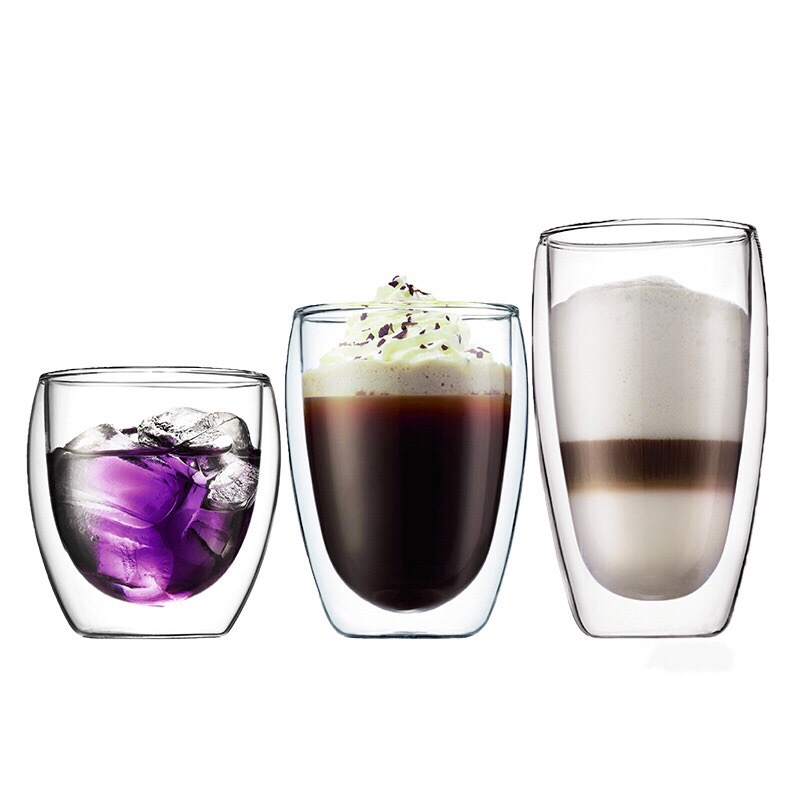 Double Wall Insulated Thermal Glass Cups Coffee mug With Bamboo Cover