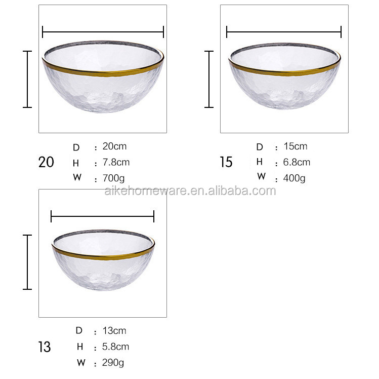 Wholesale glass plate wedding salad food dinner plate gold charger plate