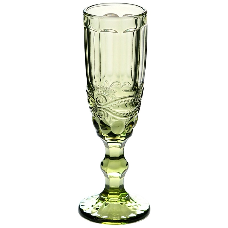 Vintage color relief champagne glass creative wine goblet thickened red wine glass vingage glass