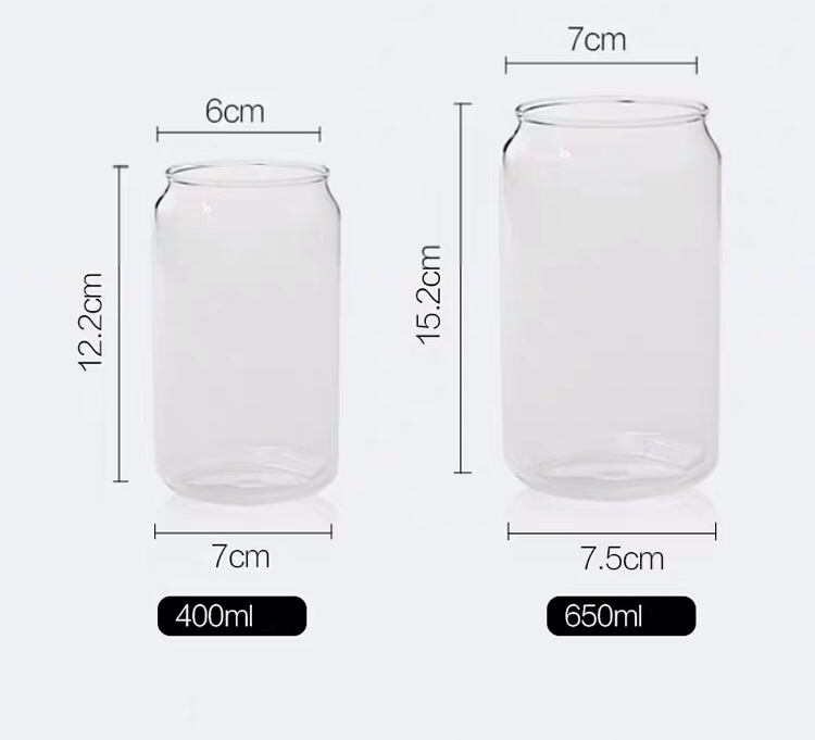 Wholesale Handmade Hand blown Etched Logo custom Beer Can Glass