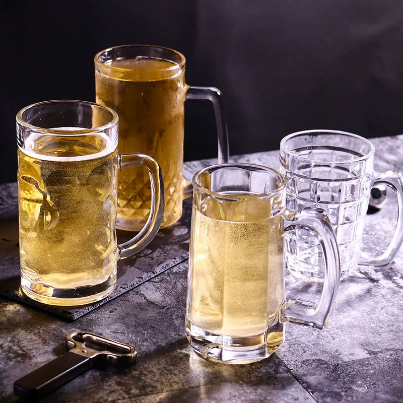 Clear Beer Mug / Glass Beer Cup with Handle Beer Steins Glass Type