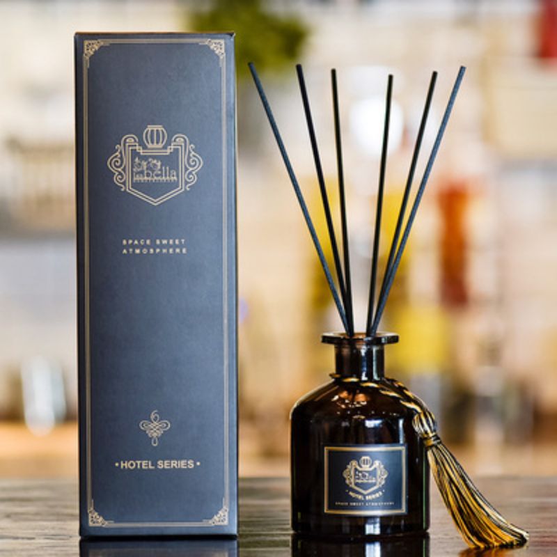 Luxury Customized 200ml clear Matt Black Essential Oil Perfume Glass Reed Diffuser Bottle