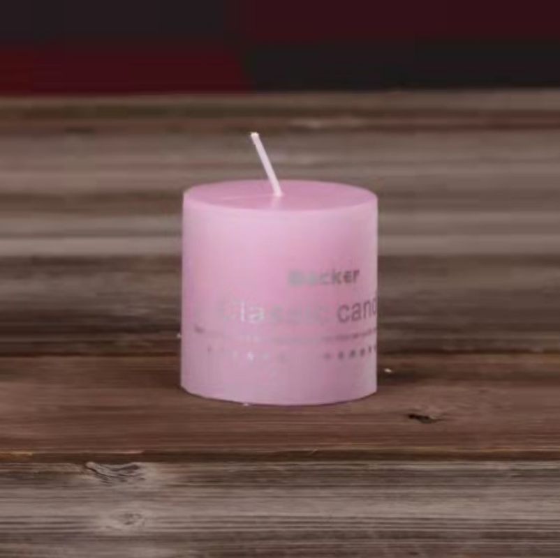 Colorful soy candle pillar for votive and wedding