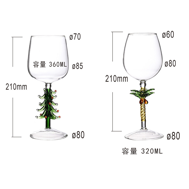 Christmas red wine glass bar & wine glassware