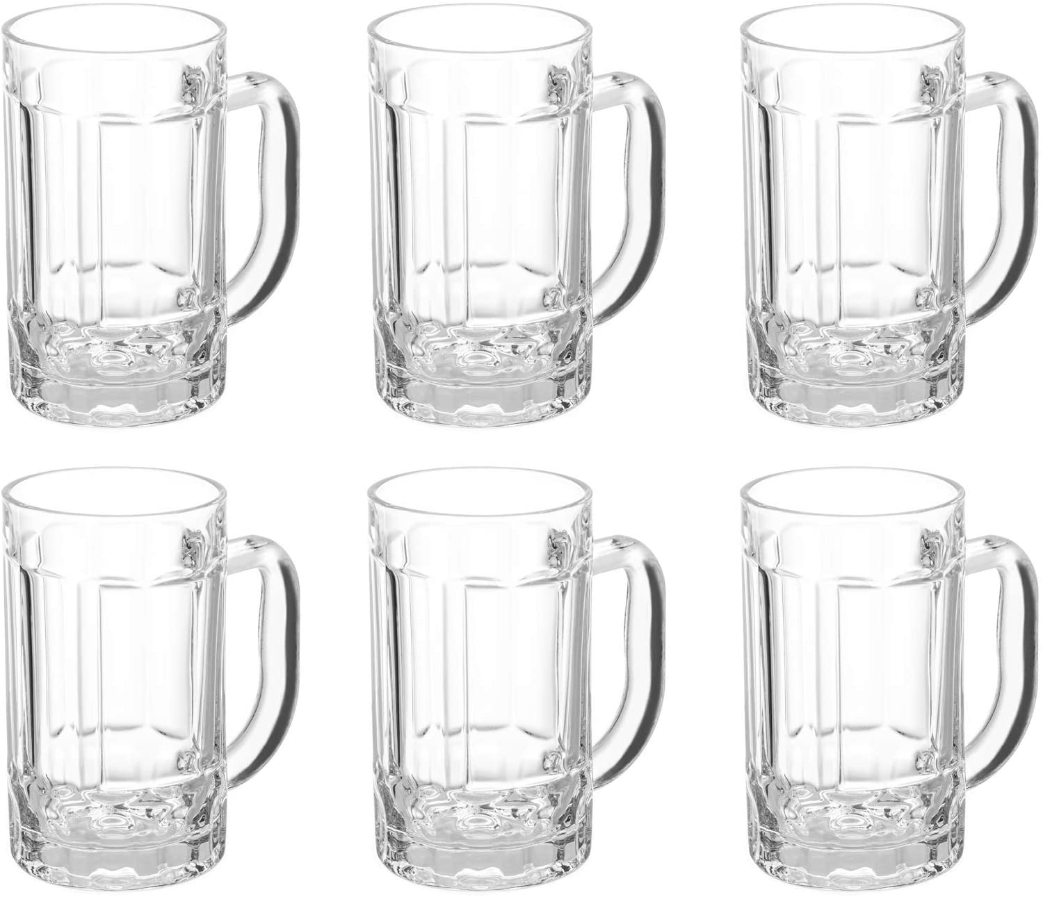 Large Beer Glasses with Handle - 14 Ounce Glass Steins Bottom Price Beer Glass