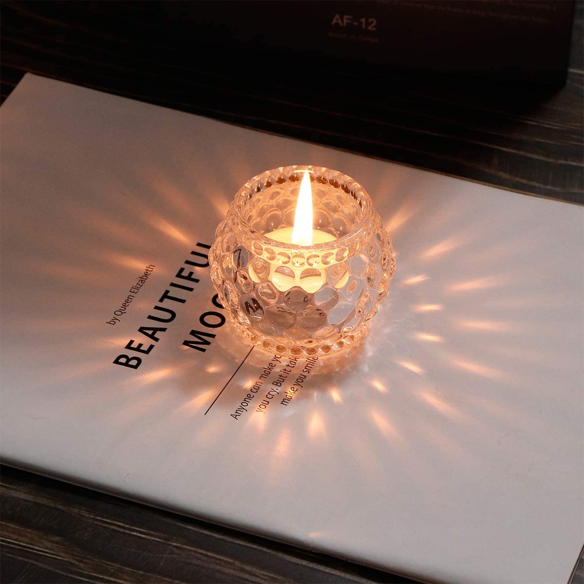 Round Clear Decorative Candle Holder for Table, Home Party Wedding Decor