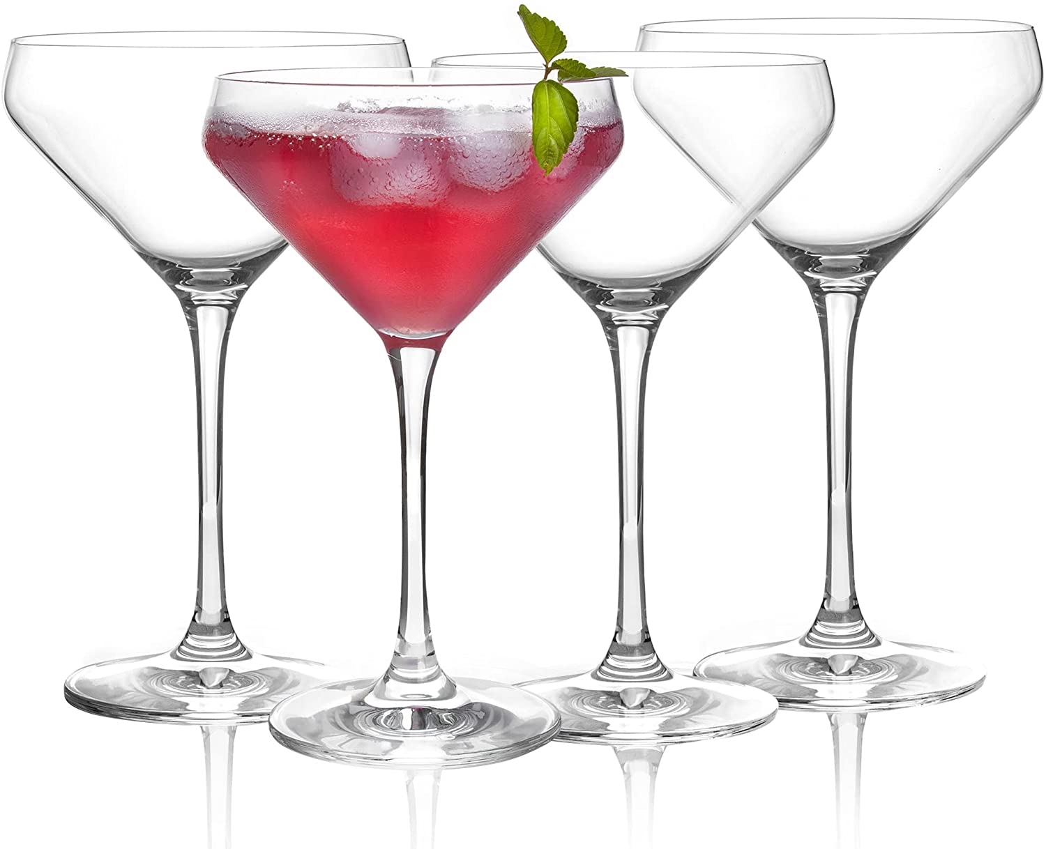 10 Ounces Crystal Martini Cocktail Glasses Premium Strong Lead-Free Clear Glassware for Party Dinner