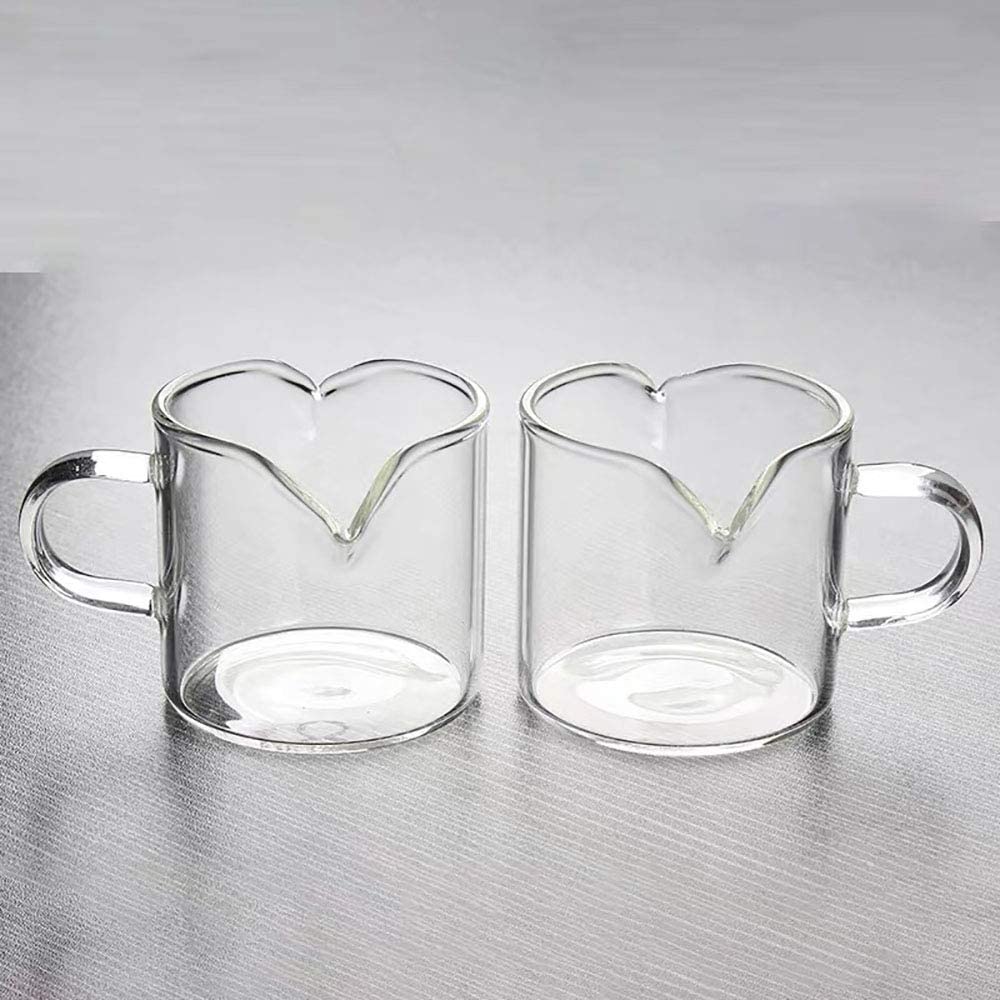 120 ml Shot Glasses Espresso Parts Double Spouts Milk Cup Clear Glass