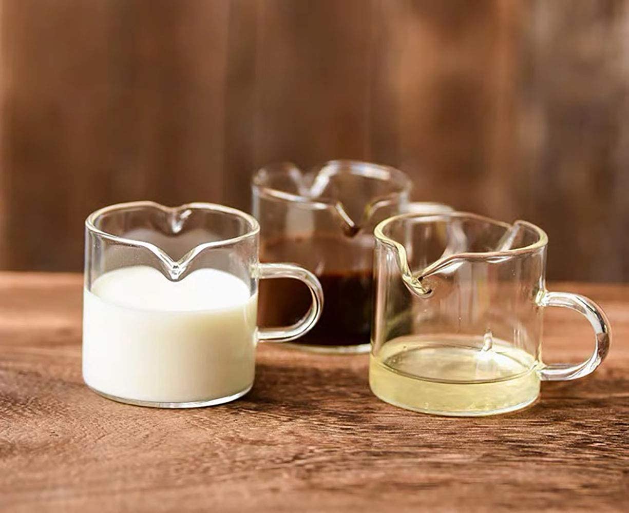 120 ml Shot Glasses Espresso Parts Double Spouts Milk Cup Clear Glass