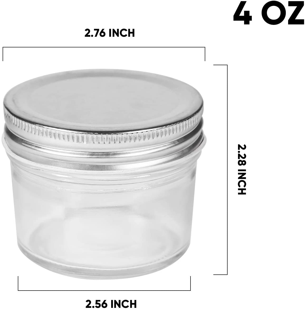 4oz Glass Jars With Silver Lids Mason Jars Ideal For Honey Jam Baby Foods Wedding Favor Mini Spice Jars