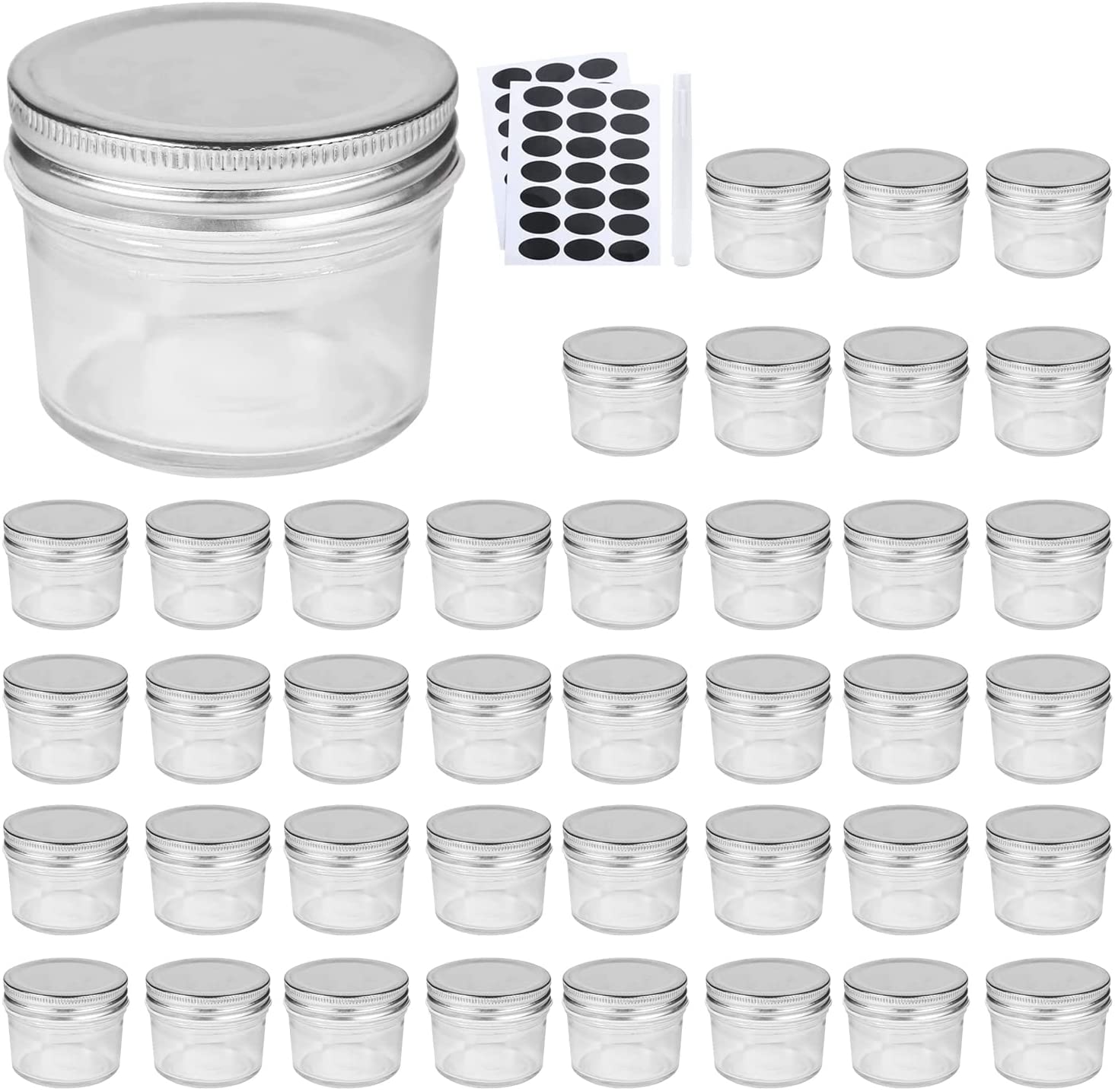 4oz Glass Jars With Silver Lids Mason Jars Ideal For Honey Jam Baby Foods Wedding Favor Mini Spice Jars