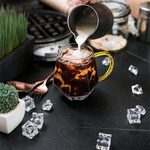 10 Ounces Glass Coffee Cups set with Handle Crystal Clear coffee Mugs for Hot Espresso Liquor