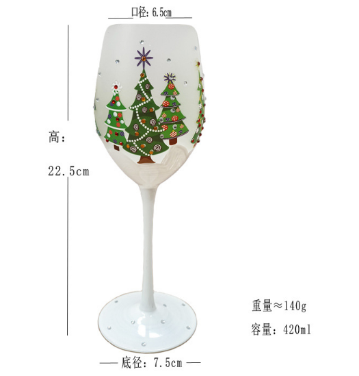 Painted handmade glass stemware seasonal gift decor glassware cups champagne wine glass
