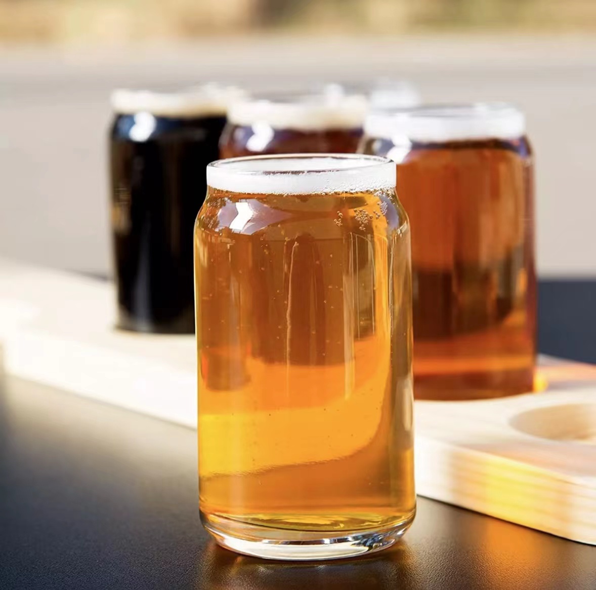 Hot selling coke can craft beer glasses 500 ml for Iced coffee whisky glasses for birthday gift