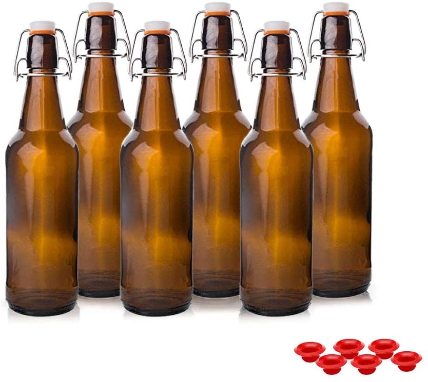 500ml Amber beer glass bottle with Swing lid amber beer bottle for beer factory 375ml